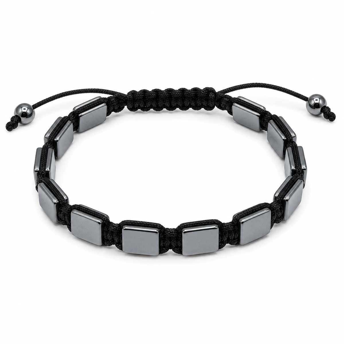 Pulsera de Hematita Magnética Shamballa Ajustable