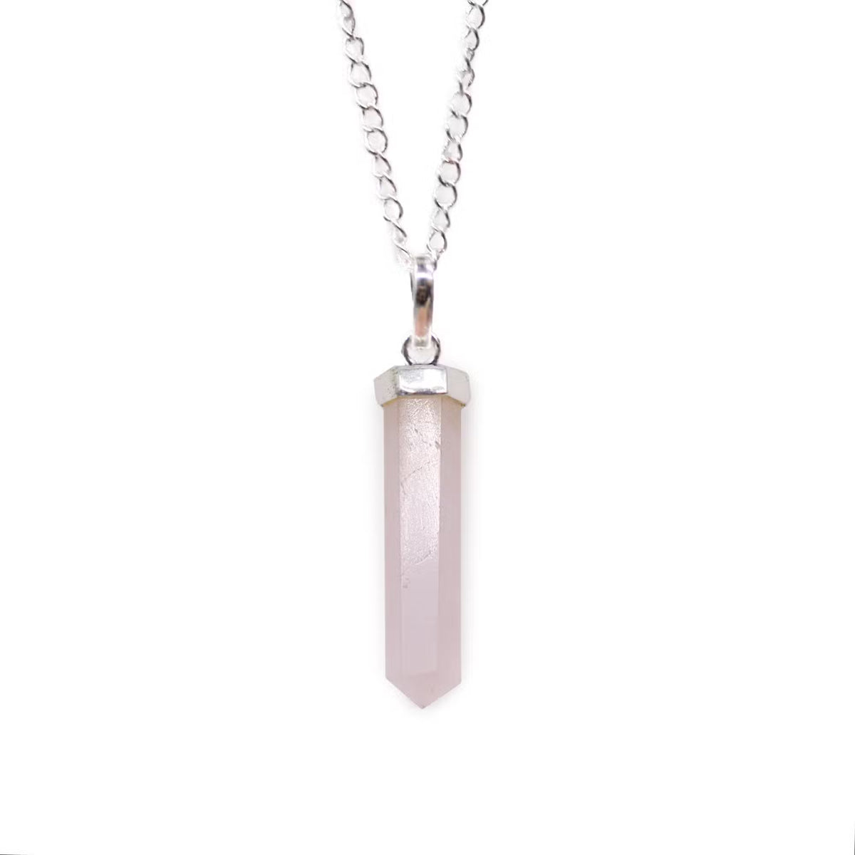 Collar de Cuarzo Rosa - Punta Clásica - Amor Propio y Buenas Relaciones