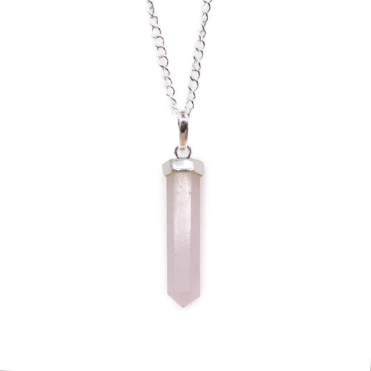 Collar de Cuarzo Rosa - Punta Clásica - Amor Propio y Buenas Relaciones
