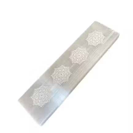 Selenite Charging Plate with Mandalas - 15cm