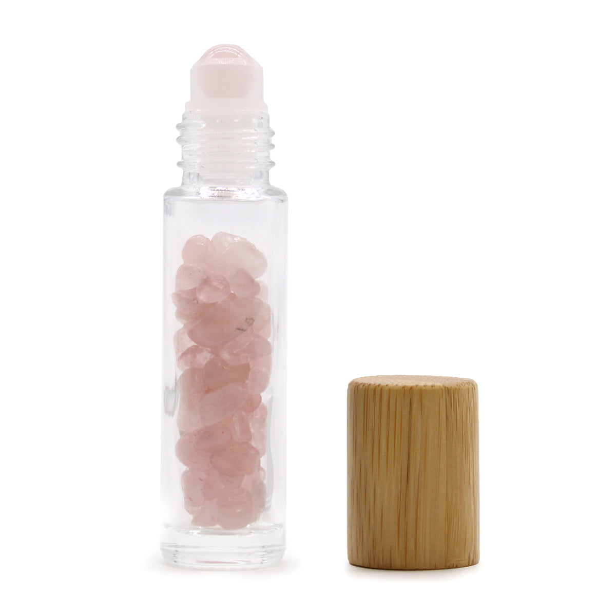 Frasco Roll-On con Cristales de Cuarzo Rosa