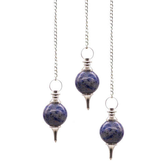 Péndulo de cristal de cuarzo y plata