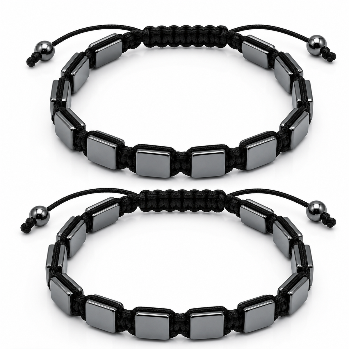 Pulsera de Hematita Magnética Shamballa Ajustable