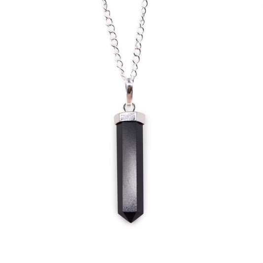 Collar de Ágata Negra - Punta Clásica - Protección y Estabilidad