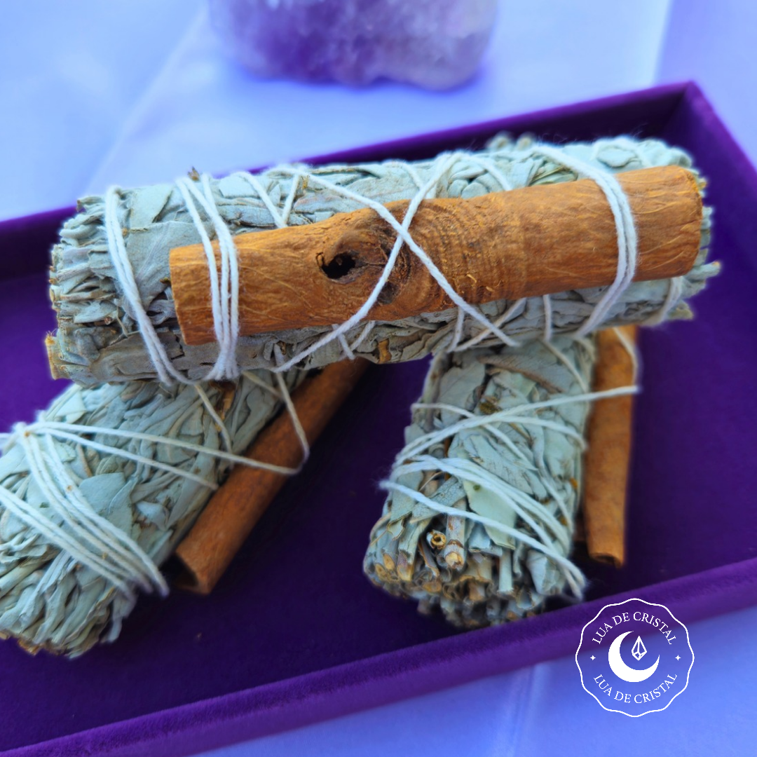 White Sage and Cinnamon Torch – Prosperity and Good Vibrations