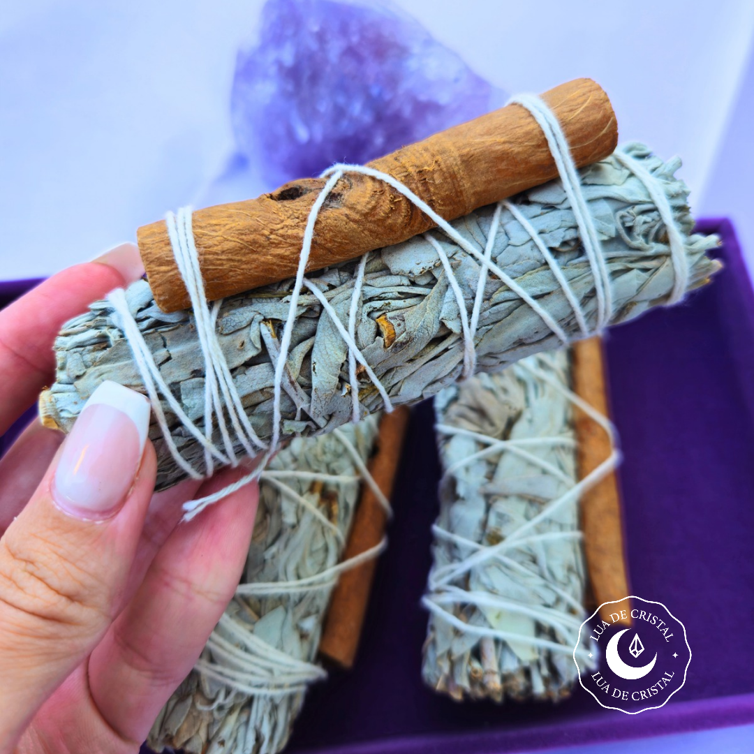 White Sage and Cinnamon Torch – Prosperity and Good Vibrations