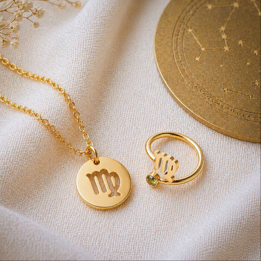 Conjunto AstroChic Banhado a Ouro - Signo de Virgem