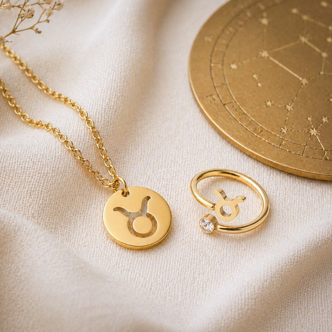 Conjunto AstroChic Bañado en Oro - Signo de Tauro